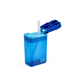 drink in de box herbruikbaar drinkpakje blauw open zij