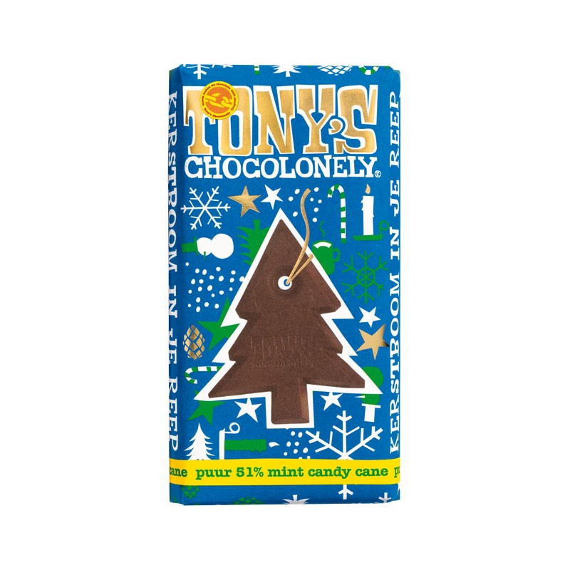 tony chocoloney kerstreep puur mint candy cane