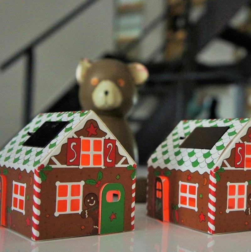 litogami casagami gingerbread huisje met zonnepaneel
