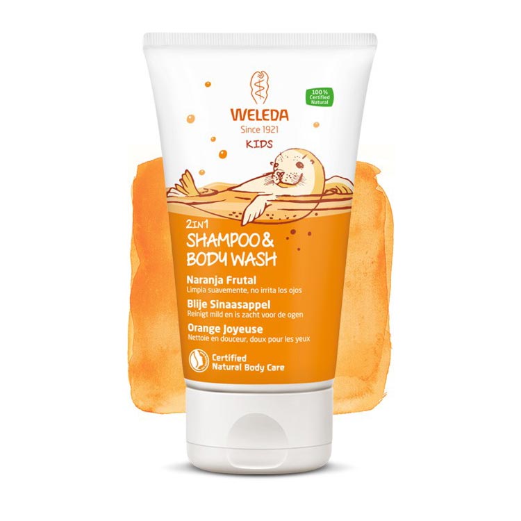weleda kids shampoo bodywash sinaasappel