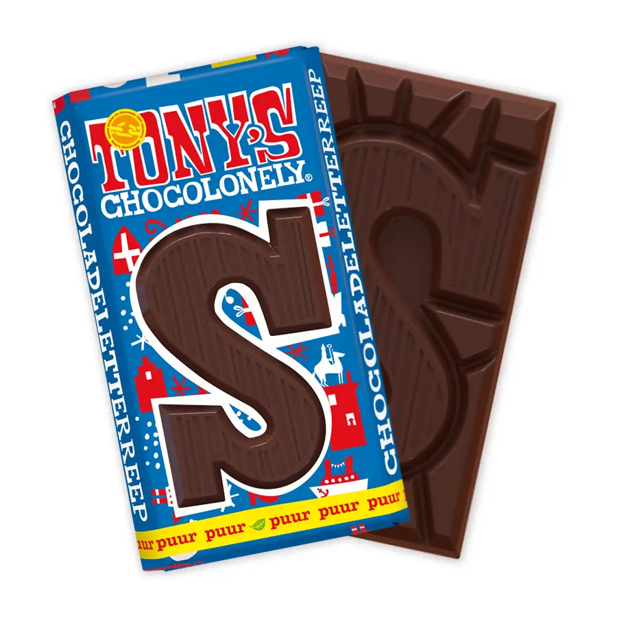 tony sinterklaas reep puur letter s