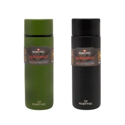 rubtec quickshot kleine thermosfles in groen en zwart