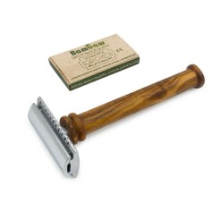 safety razor scheermes olijfhout