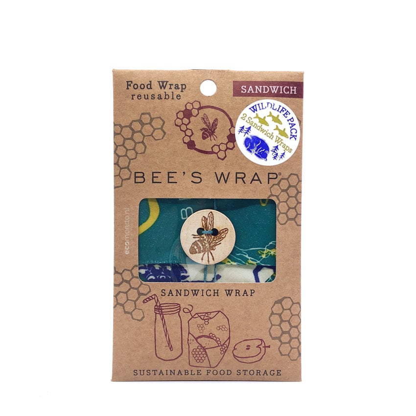 beeswrap sandwich 2pack wildlife