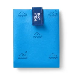 Blauwe boc n roll food wrap met motief van golven