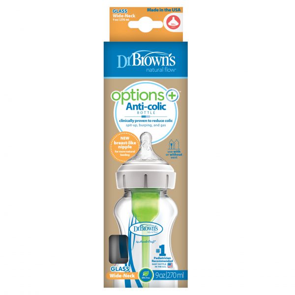 Dr-Browns Brede halsfles 270ml glas