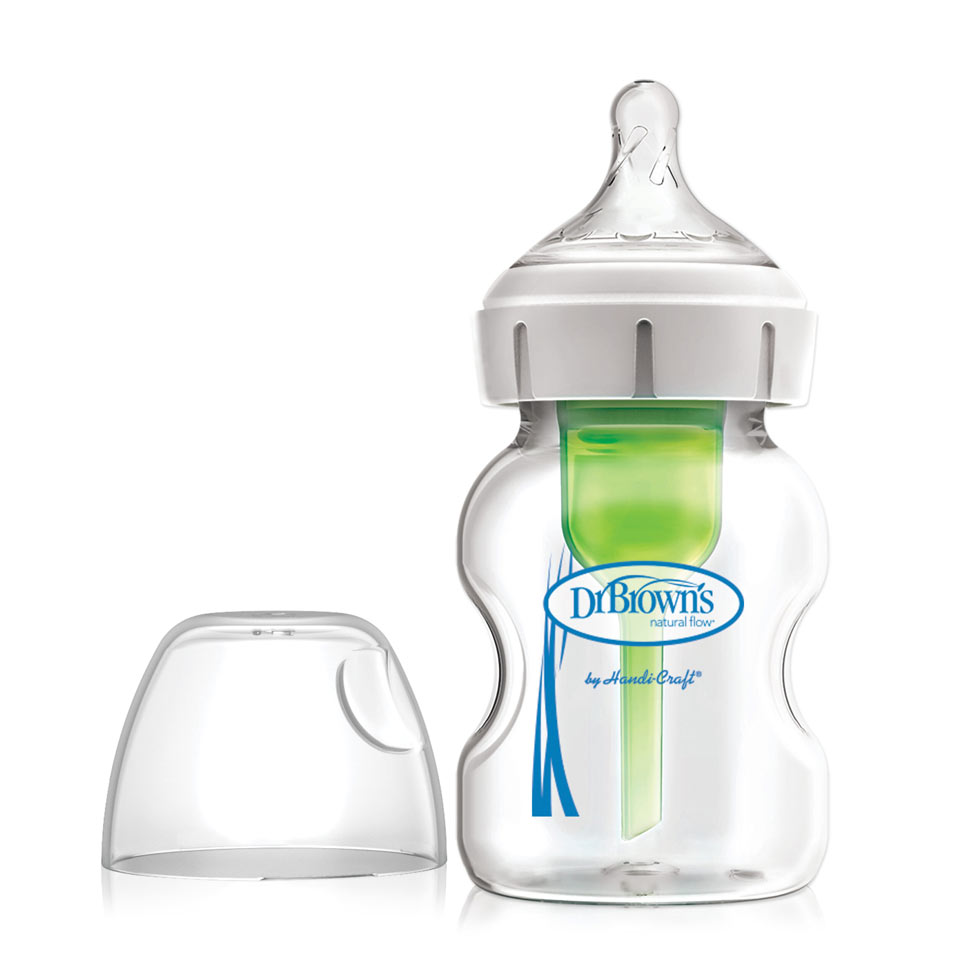 Dr-Browns Brede halsfles 150ml glas