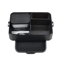 mepal bento large, grote lunchbox met bakjes in de kleur nordic black