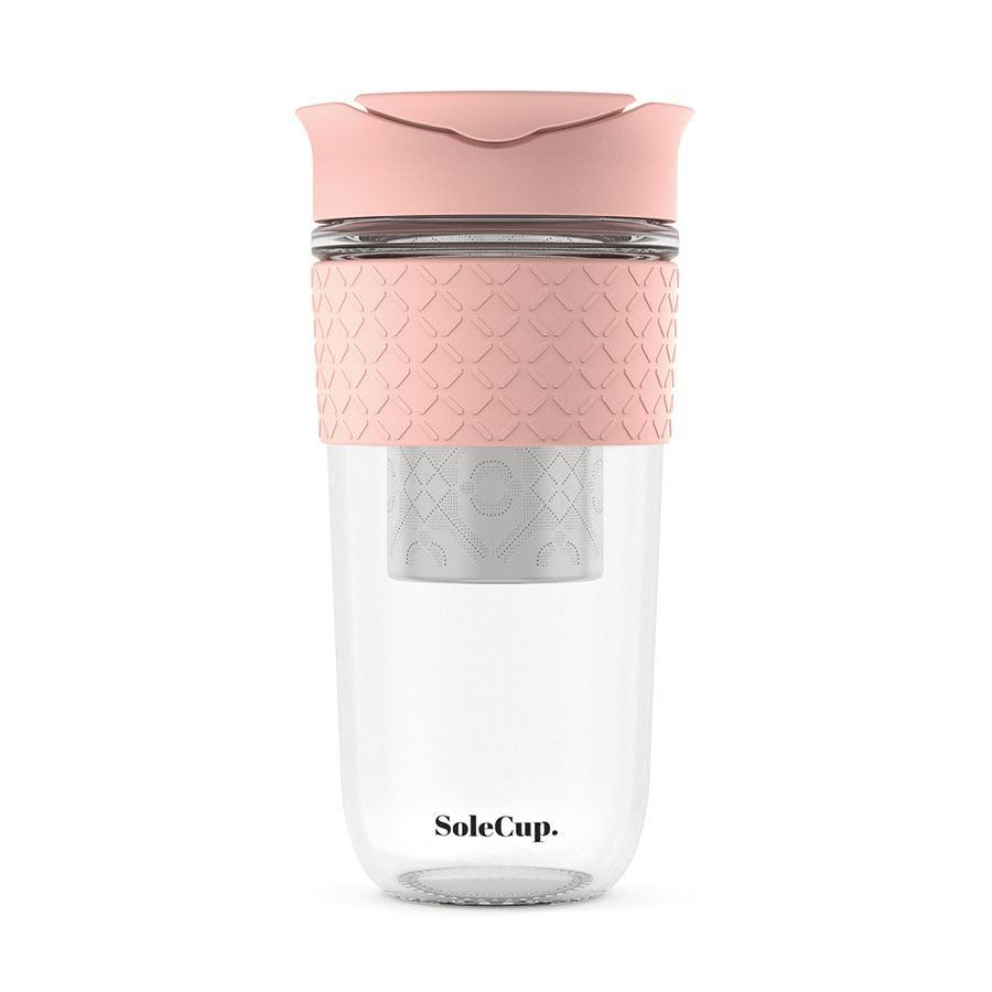 SoleCup theebeker met filter, roze