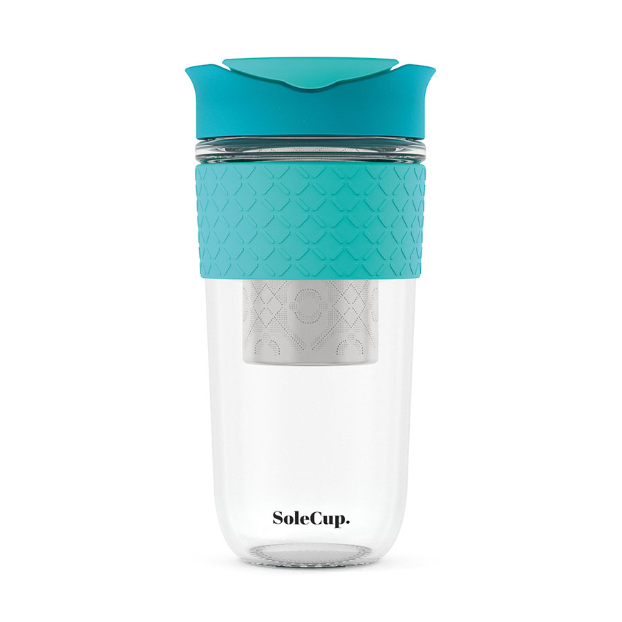 SoleCup theebeker met filter, blauw