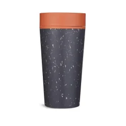 circular cup 12oz grey -sundown orange