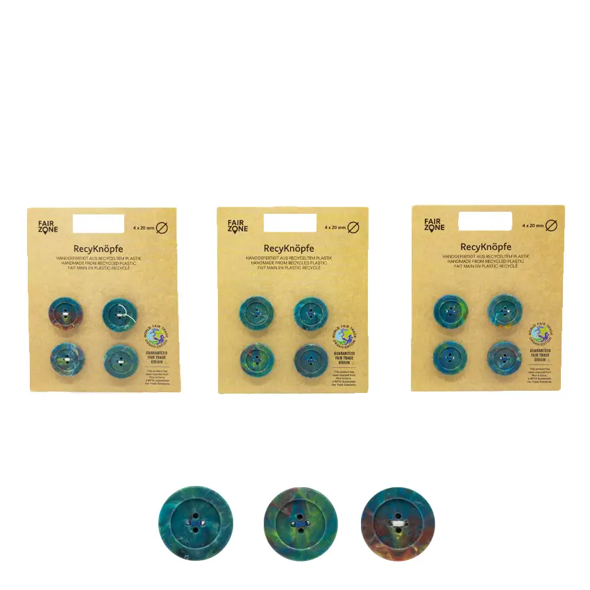 fairzone recyknopfe teal blauw