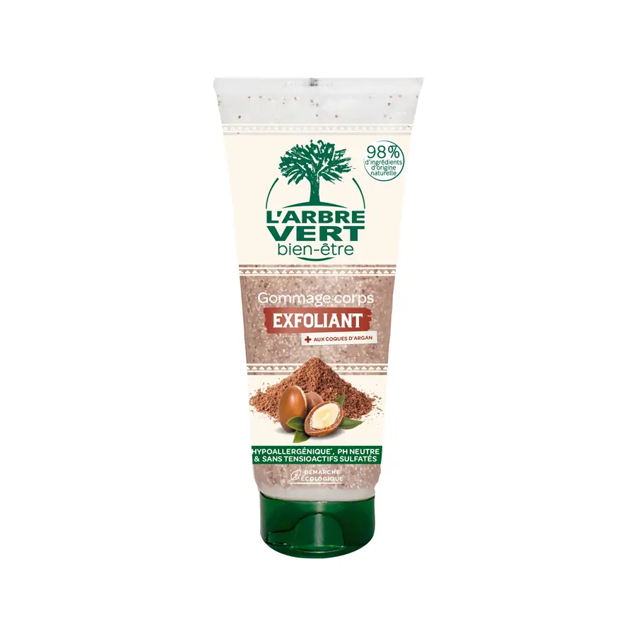 arbre vert tube bodyscrub arganolie