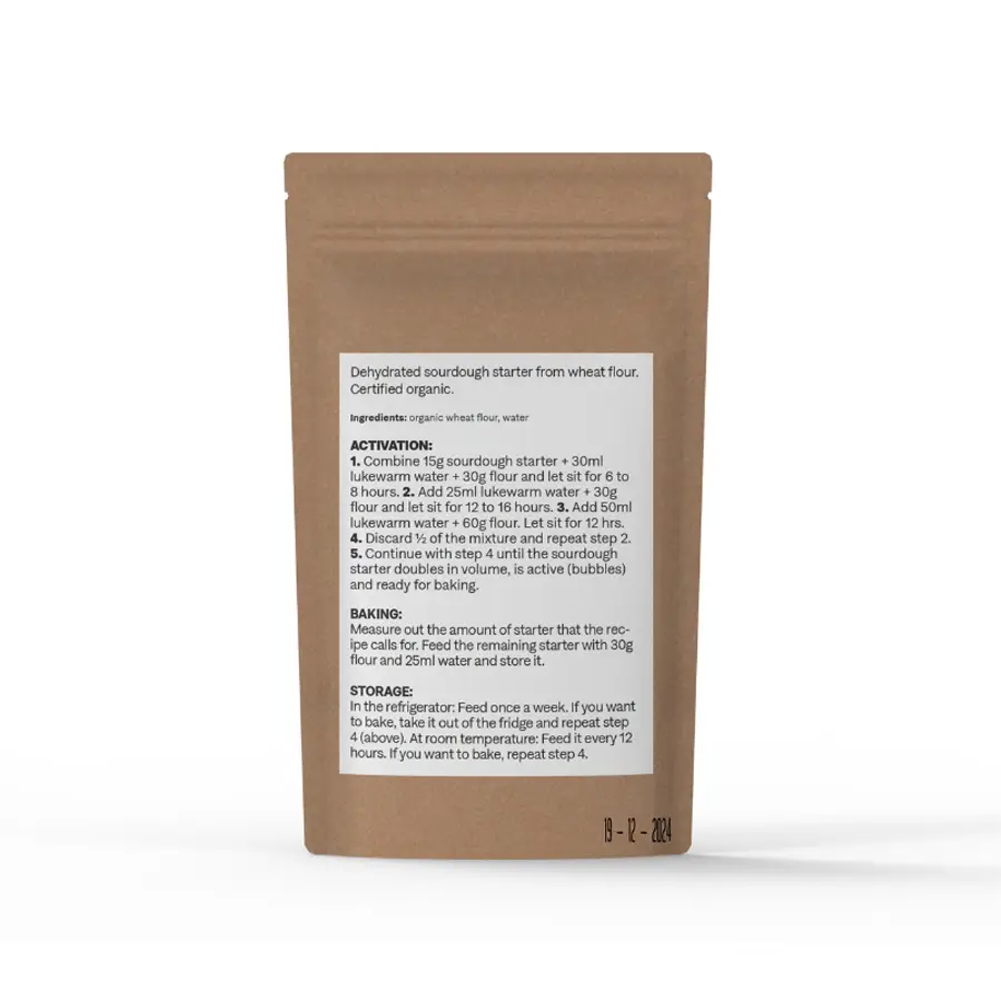 kefirko zuurdesemstarter ingredienten en gebruiksaanwijzing