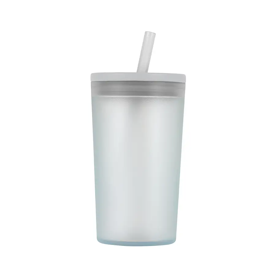 Ecoffee Cup Frio grijze deksel met rietje 16oz 470ml