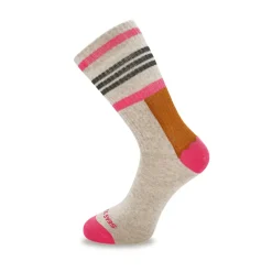 beige sportsokken met roze, 36 - 40, model wave, seas socks