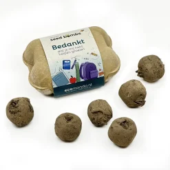 juf meester cadeau: zaadbommetjes in duurzaam en plasticvrije verpakking
