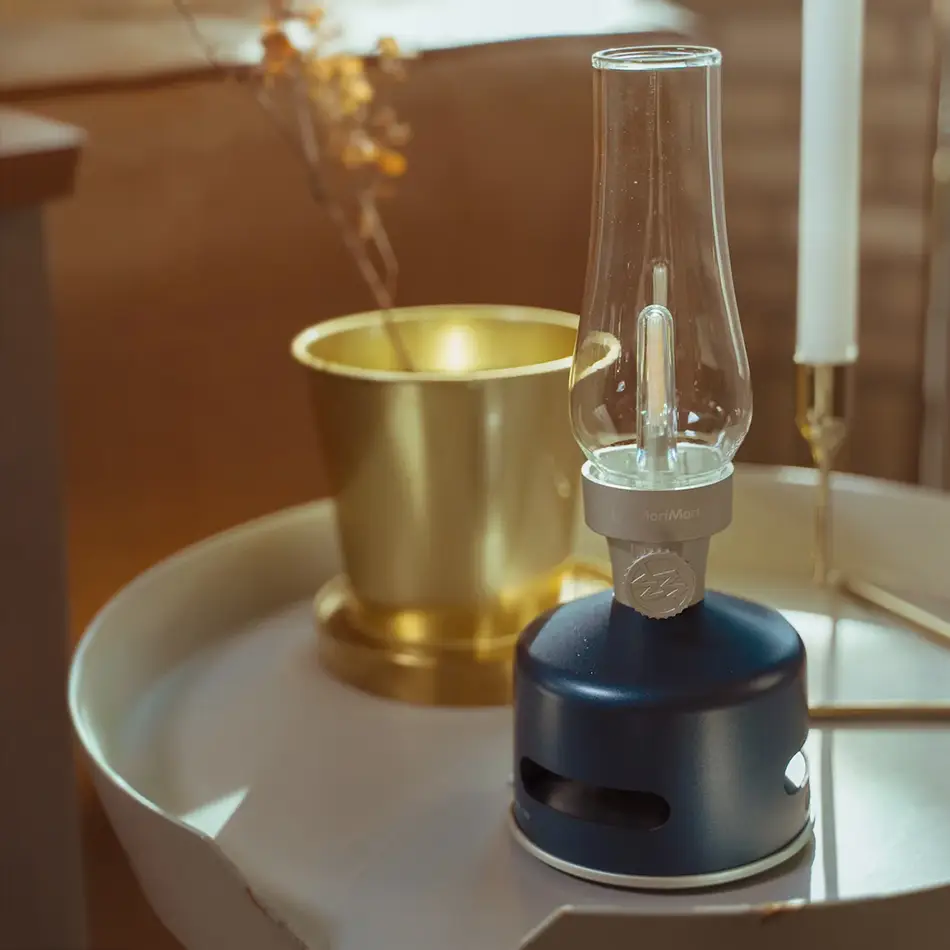 morimori lamp met speaker moonlit blue