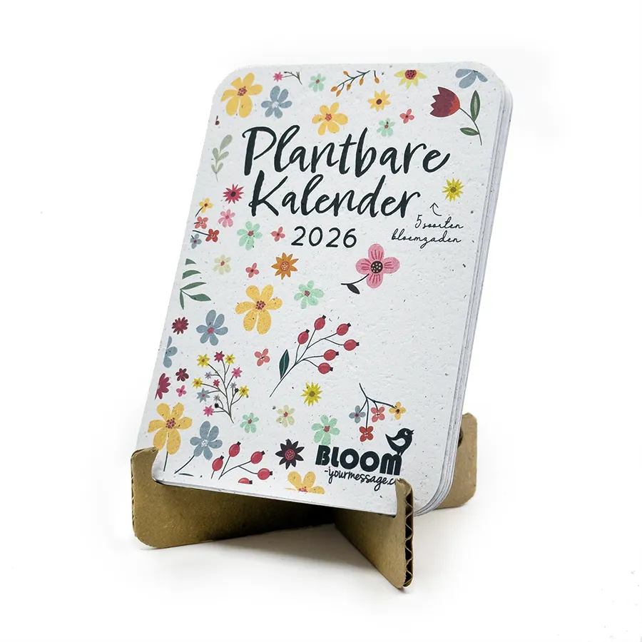 plantbare kalender 2026 met bloemzaden