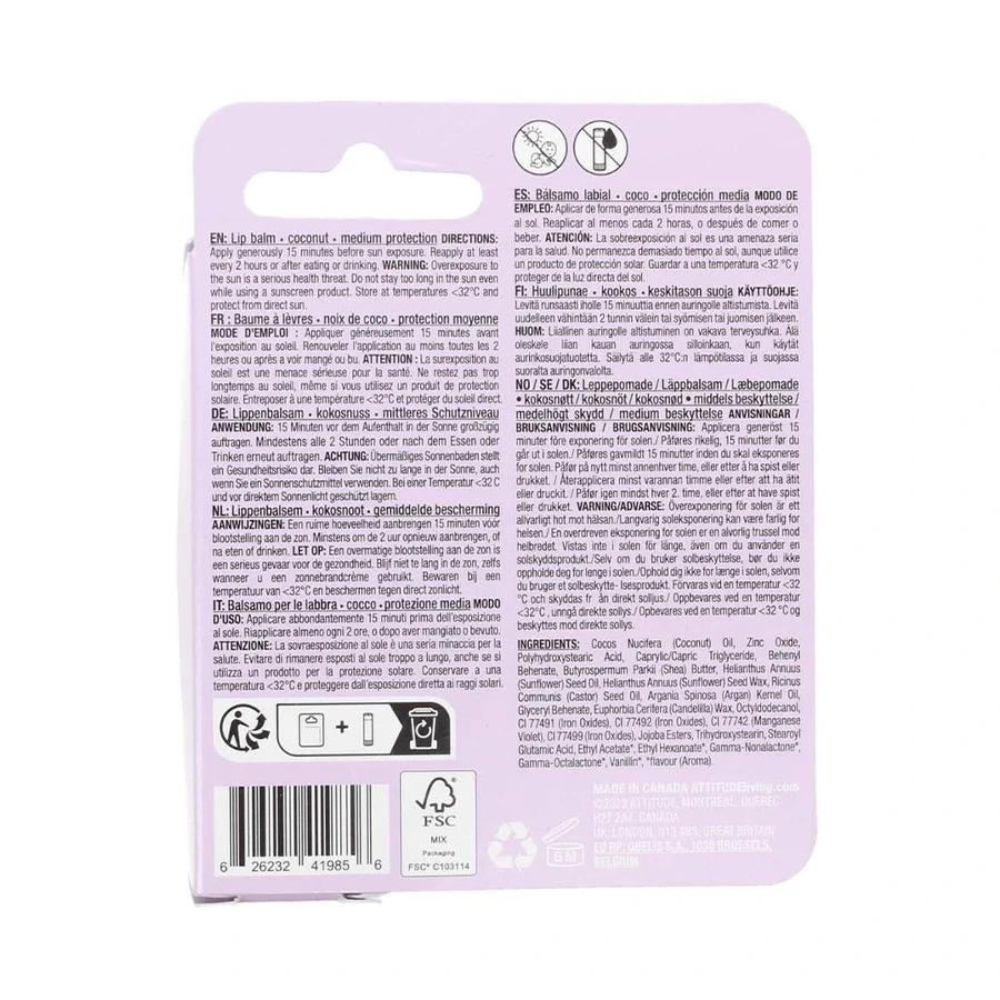 Attitude lipbalm 15spf back