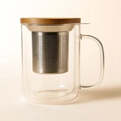 theeglas met filter losse thee